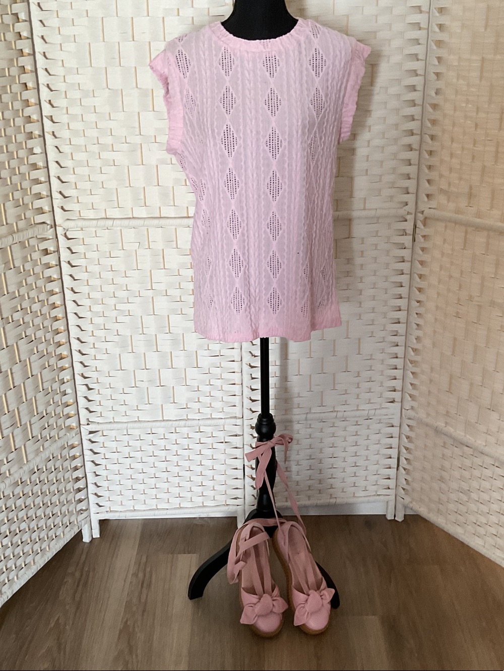 Delicate Light Pink Knit Tank Top